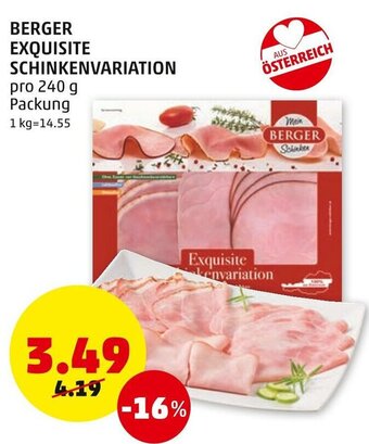 PENNY Berger Exquisite Schinkenvariation 240g Angebot