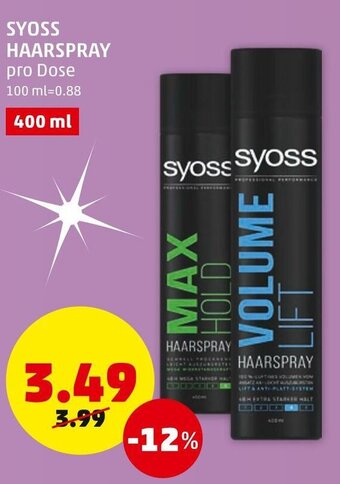 PENNY Syoss Haarspray 400ml Angebot
