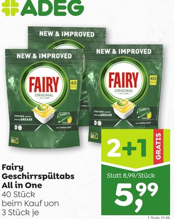 ADEG Fairy Geschirrspültabs All in One 40 Stück Angebot