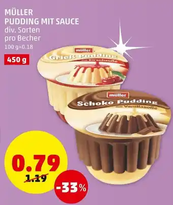 PENNY Müller Puddling Mit Sauce 450g Angebot