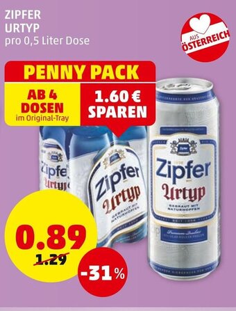 PENNY Zipfer Urtyp 0,5 Liter Dose Angebot