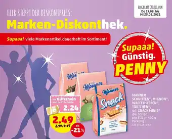 PENNY Manner Schnitten,Mignon,Waffelherzen,Törtchen od. Snack Minis 300g-400g Angebot