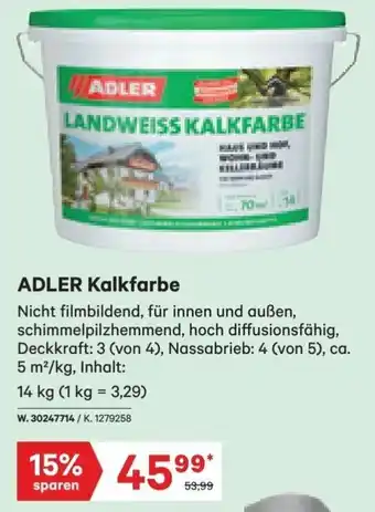 Lagerhaus ADLER Kalkfarbe 14 kg Angebot