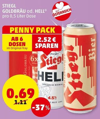 PENNY Stiegl Goldbräu 0,5 Liter Angebot