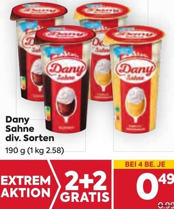 Billa Dany Sahne div. Sorten 190 g Angebot