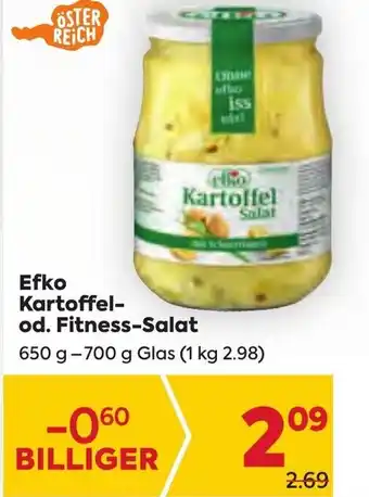 Billa Efko Kartoffel- od. Fitness-Salat 650 g- 700 g Angebot