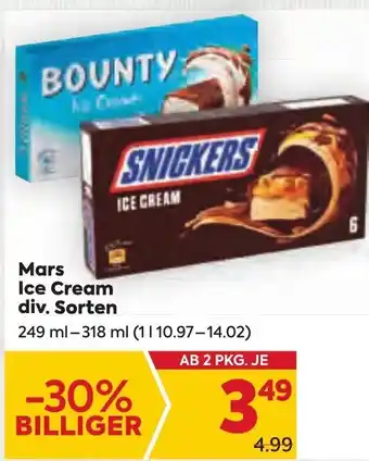 Billa Mars Ice Cream div. Sorten 249 ml-318 ml Angebot
