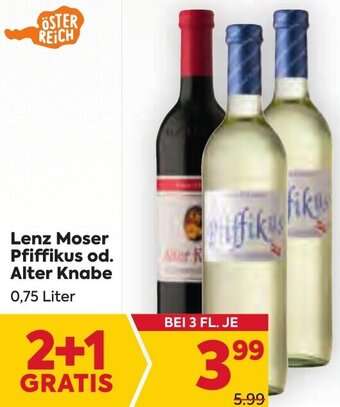 Billa Lenz Moser Pfiffikus od. Alter Knabe 0,75 Liter Angebot