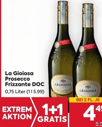 Billa La Gioiosa Prosecco Frizzante DOC 0,75 Liter Angebot