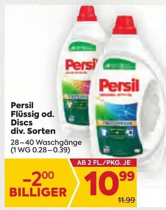 Billa Persil Flüssig od. Discs div. Sorten 28-40 w Angebot