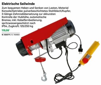 Lagerhaus Elektrische Seilwinde Angebot