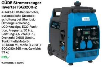 Lagerhaus GÜDE Stromerzeuger Inverter ISG3200-2 Angebot