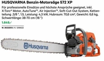 Lagerhaus HUSQVARNA Benzin-Motorsäge 572 XP Angebot