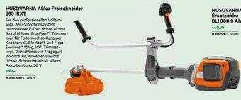 Lagerhaus HUSQVARNA Akku-Freischneider 535 IRXT Angebot