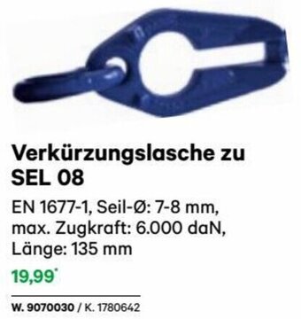 Lagerhaus Verkürzungslasche zu SEL 08 Angebot