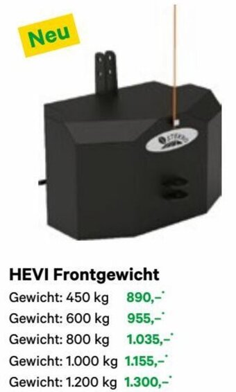 Lagerhaus HEVI Frontgewicht Gewicht: 450 kg Angebot