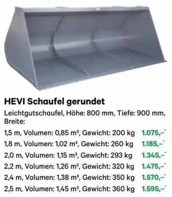 Lagerhaus HEVI Schaufel gerundet 1,5 m, Volumen: 0,85 m³, Gewicht: 200 kg Angebot