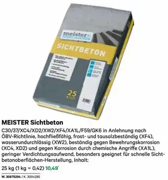 Lagerhaus MEISTER Sichtbeton 25 kg Angebot