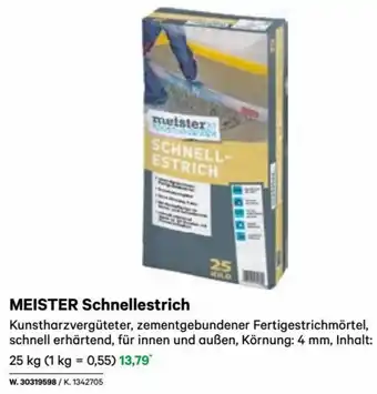 Lagerhaus MEISTER Schnellestrich 25 kg Angebot