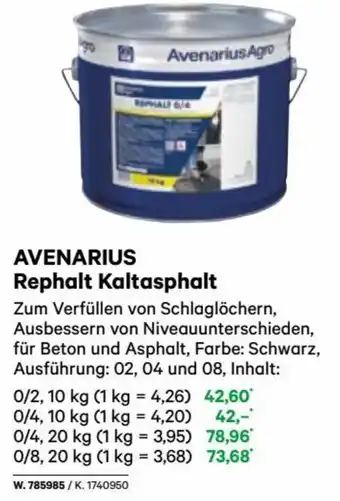 Lagerhaus Avenarius Rephalt Kaltasphalt 0/2, 10 kg Angebot