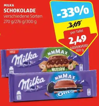 Hofer MILKA SCHOKOLADE verschiedene Sorten 270 g/276 g/300 g Angebot