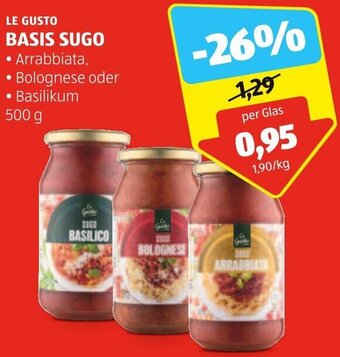 Hofer LE GUSTO BASIS SUGO 500 g Angebot