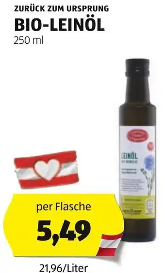 Hofer ZURÜCK ZUM URSPRUNG BIO-LEINÖL 250 ml Angebot