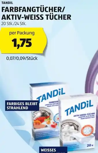 Hofer TANDIL FARBFANGTÜCHER/ AKTIV-WEISS TÜCHER 20 Stk./24 Stk. Angebot