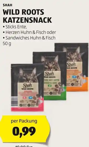 Hofer SHAH WILD ROOTS KATZENSNACK 50 g Angebot