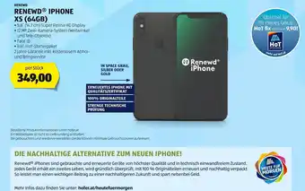 Hofer RENEWDⓇ IPHONE XS (64GB) Angebot