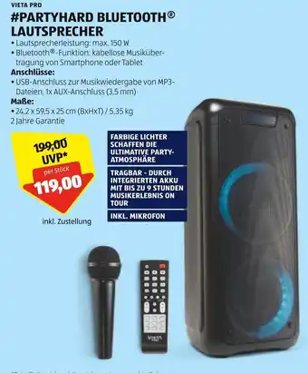 Hofer VIETA PRO #PARTYHARD BLUETOOTH® LAUTSPRECHER Angebot