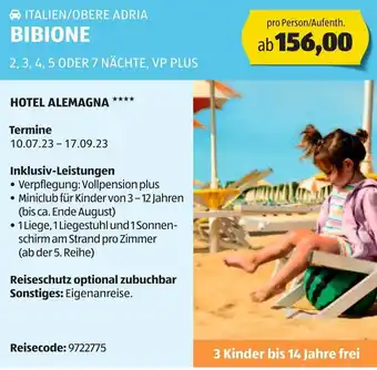 Hofer ITALIEN/OBERE ADRIA BIBIONE 2, 3, 4, 5 ODER 7 NÄCHTE, VP PLUS Angebot