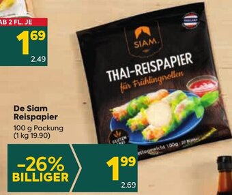 Billa De Siam Reispapier 100 g Packung Angebot