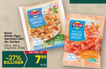 Billa Escal White Tiger Garnelen ASC div. Sorten 250 g- 350 g Angebot