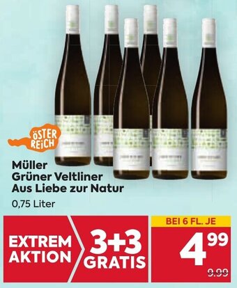 Billa Müller Grüner Veltliner Aus Liebe zur Natur 0,75 Liter Angebot