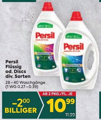 Billa Persil Flüssig od. Discs div. Sorten 28-40 Waschgänge Angebot