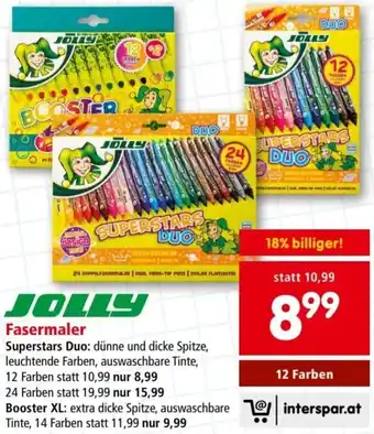 Interspar JOLLY Fasermaler 12 Farben Angebot