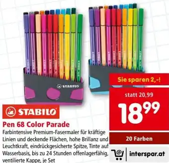 Interspar STABILO Pen 68 Color Parade 20 Farben Angebot
