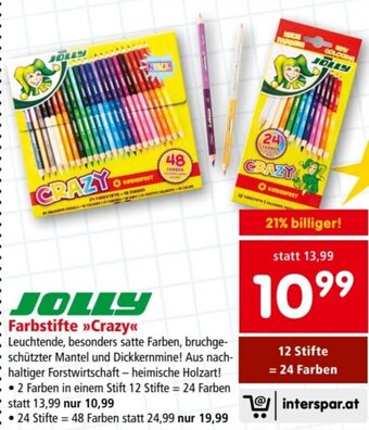Interspar JOLLY Farbstifte »>Crazy<< 12 Stifte = 24 Farben Angebot