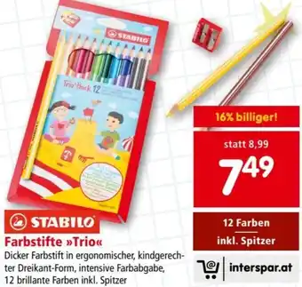 Interspar STABILO 12 Farben inkl. Spitzer Angebot