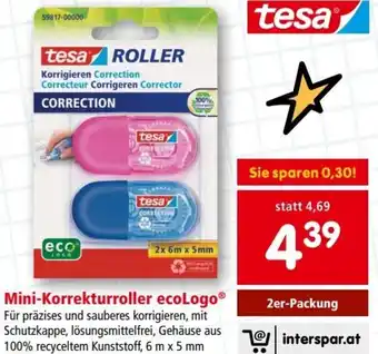 Interspar tesa Mini-Korrekturroller ecoLogo 2er-Packung Angebot