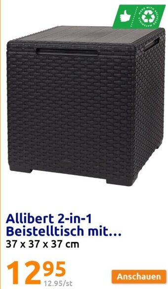 Action Allibert 2-in-1 Beistelltisch mit... 37 x 37 x 37 cm Angebot