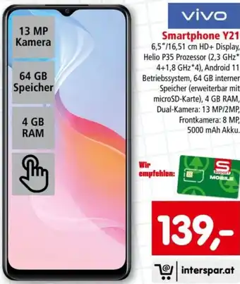 Interspar vivo Smartphone Y21 Angebot