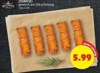 PENNY CEVAPCICI gewürzt, pro 500 g Packung Angebot