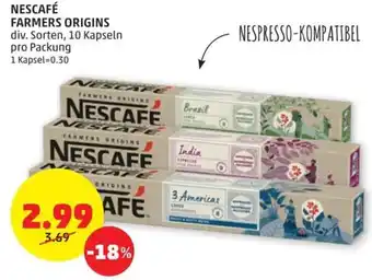 PENNY NESCAFÉ FARMERS ORIGINS div. Sorten, 10 Kapseln pro Packung Angebot