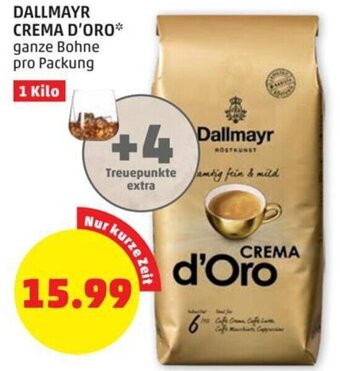 PENNY DALLMAYR CREMA D'ORO* ganze Bohne pro Packung Angebot