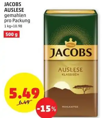 PENNY JACOBS AUSLESE gemahlen pro Packung 1 kg-10.98 500 g Angebot