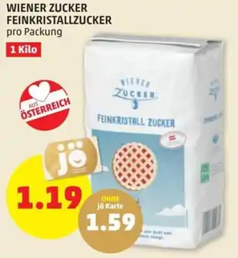PENNY WIENER ZUCKER FEINKRISTALLZUCKER pro Packung Angebot