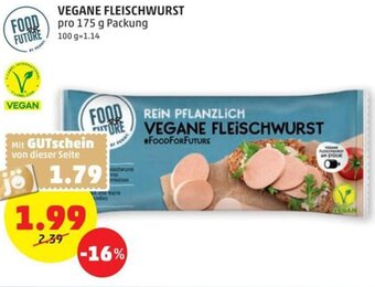 PENNY VEGANE FLEISCHWURST pro 175 g Packung Angebot