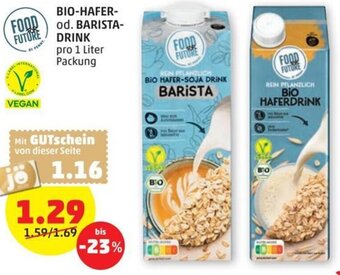 PENNY BIO-HAFER-od. BARISTA- DRINK pro 1 Liter Packung Angebot